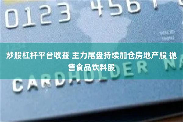 炒股杠杆平台收益 主力尾盘持续加仓房地产股 抛售食品饮料股
