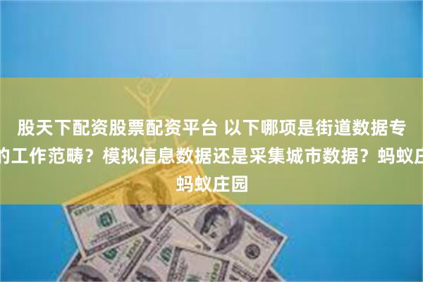 股天下配资股票配资平台 以下哪项是街道数据专员的工作范畴？模拟信息数据还是采集城市数据？蚂蚁庄园
