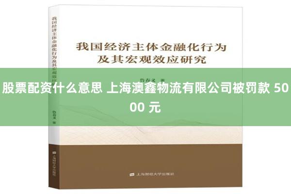 股票配资什么意思 上海澳鑫物流有限公司被罚款 5000 元