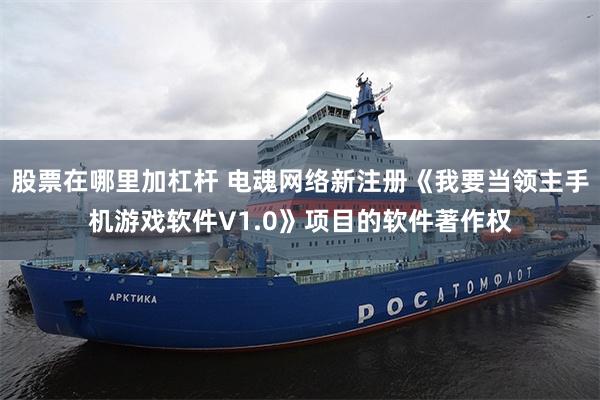 股票在哪里加杠杆 电魂网络新注册《我要当领主手机游戏软件V1.0》项目的软件著作权