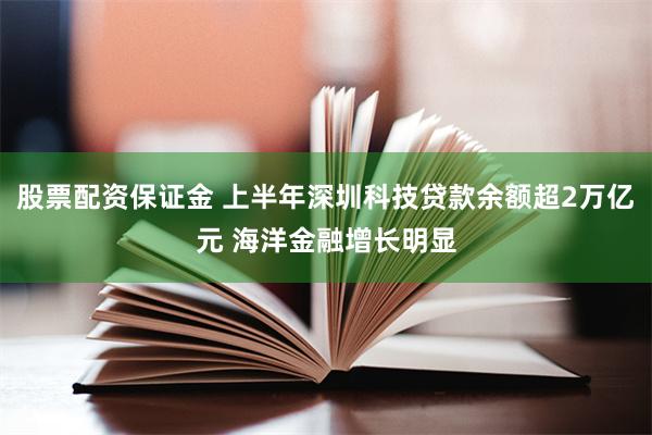 股票配资保证金 上半年深圳科技贷款余额超2万亿元 海洋金融增长明显