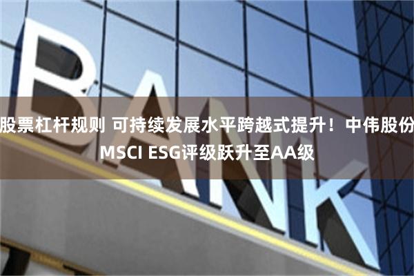 股票杠杆规则 可持续发展水平跨越式提升！中伟股份MSCI ESG评级跃升至AA级