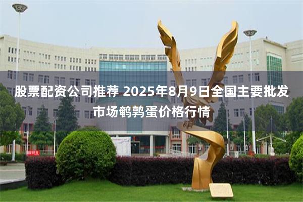 股票配资公司推荐 2025年8月9日全国主要批发市场鹌鹑蛋价格行情