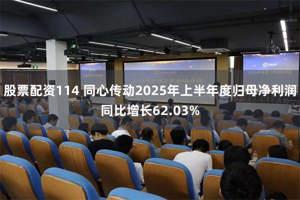 股票配资114 同心传动2025年上半年度归母净利润同比增长62.03%