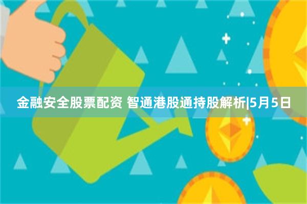 金融安全股票配资 智通港股通持股解析|5月5日